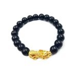 Natural Tourmaline Beads with Pixiu Charm Bracelet