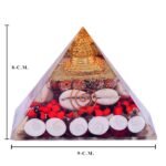 Pyramid : Rudraksha Gomti Chakra Chirmi Beads Pyramid for Reiki Healing/Vastu Fengshui/Meditation/Yoga/Home & Office Decor Gift (8inch x 9inch) - Image 2