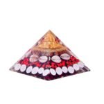 Pyramid : Rudraksha Gomti Chakra Chirmi Beads Pyramid for Reiki Healing/Vastu Fengshui/Meditation/Yoga/Home & Office Decor Gift (8inch x 9inch) - Image 3