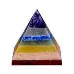 Seven Chakra Pyramid 7 Chakra Stone Pyramid Crystal Pyramid Healing Stone Pyramid, Color Multi, Size 50 MM Approx