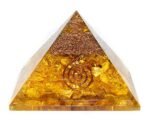 Yellow Citrine Orgone Pyramid (60-70 mm) – Wealth, Creativity & EMF Protection Crystal for Home & Office - Image 3