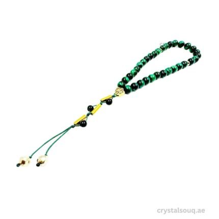 CRYSTAL SOUQ Natural Green Tiger Eye Beads Tasbeeh