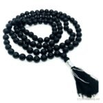 Natural Black Tourmaline 108-Bead Mala (8mm) – Protection & Emotional Balance Japa Necklace