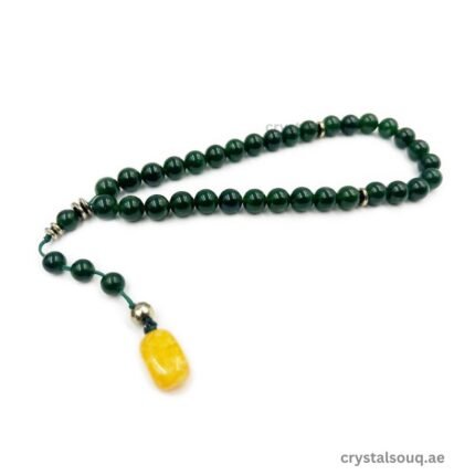 CRYSTAL SOUQ Taiwan Green Jade Tasbeeh 33 Beads Misbaha