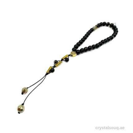 Natural Sulemani 33 Beads Golden Pipe Tassel Tasbeeh