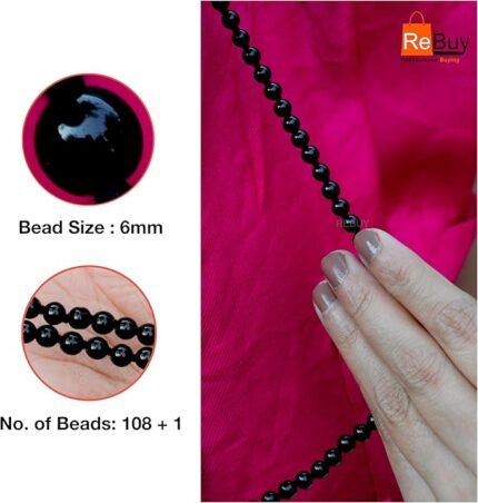 Tourmaline Mala 6 mm, 108+1 Beads Mala