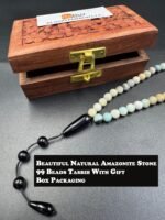 Crystal Souq Natural Amazonite 99-Bead Tasbih (8mm) – Authentic Healing Crystal Misbaha with Gift Box - Image 3