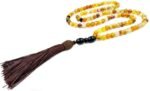 Crystal Souq Natural Amber Stripe Agate 99-Bead Tasbeeh – Warm Healing Gemstone Misbaha with Wooden Gift Box - Image 4