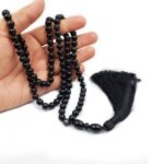 Natural Black Agate 99-Bead Tasbeeh – Protective Healing Stone Misbaha for Courage & Grounding - Image 2