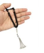 Natural Black Tourmaline Gemstone 33 Beads Tasbeeh | Misbaha - Image 5