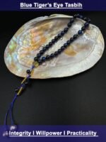 Natural Blue Tiger Eye Stone 33 Beads Tasbeeh - Image 3