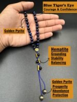 Natural Blue Tiger Eye Stone 33 Beads Tasbeeh - Image 2