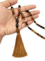 Natural Botswana Agate 99-Bead Tasbeeh – Brown Stripe Aqeeq Gemstone Misbaha for Emotional Healing - Image 2