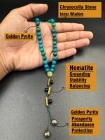 Natural Chrysocolla Islamic Prayer Rosary Beads Tasbih Tasbeeh 33 beads - Image 3