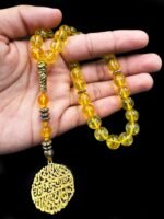 Crystal Souq Natural Citrine 33-Bead Tasbih (10mm) – Wealth & Protection Pocket Misbaha with Pyrite Accents - Image 3