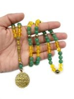 Crystal Souq Natural Citrine & Green Aventurine 99-Bead Tasbih (8mm) – Luck & Prosperity Gemstone Misbaha with Gift Box - Image 4
