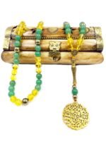 Crystal Souq Natural Citrine & Green Aventurine 99-Bead Tasbih (8mm) – Luck & Prosperity Gemstone Misbaha with Gift Box - Image 5