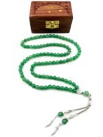 Crystal Souq Natural Green Aventurine 99-Bead Tasbih (8mm) – Healing Heart Chakra Misbaha with Wooden Gift Box - Image 4