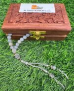 Crystal Souq Natural Grey Stripe Agate 99-Bead Tasbeeh – Balancing Gemstone Misbaha & Prayer Necklace - Image 5