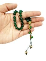 Natural Green Jade Islamic Prayer Rosary Beads Tasbih Tasbeeh 33 beads - Image 5