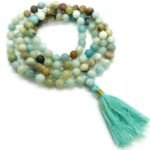 Natural Matte Amazonite 108-Bead Mala (8mm) – Communication & Harmony Japa Necklace
