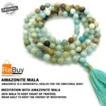 Natural Matte Amazonite 108-Bead Mala (8mm) – Communication & Harmony Japa Necklace - Image 2