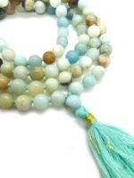 Natural Matte Amazonite 108-Bead Mala (8mm) – Communication & Harmony Japa Necklace - Image 4