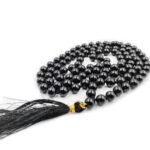 Natural Black Obsidian 108-Bead Mala (8mm) – Protection & Grounding Hand-Knotted Japa Necklace