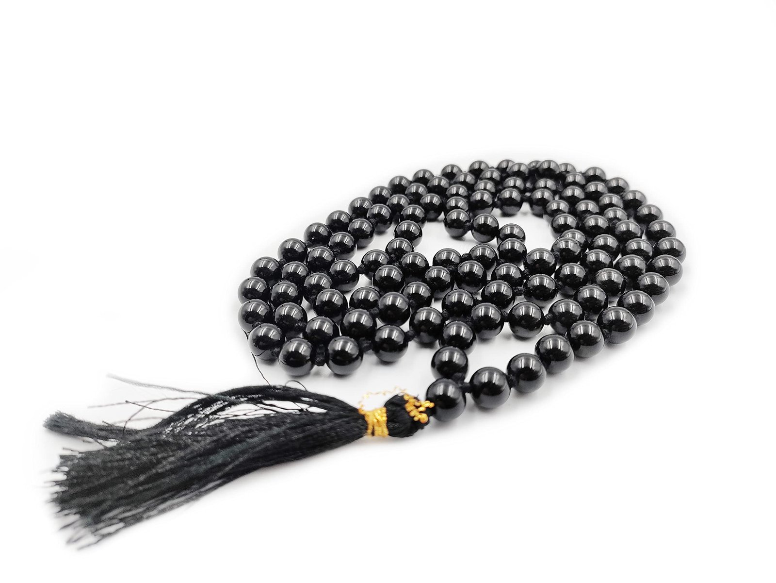 mala_black_obsidian_8mm_1 Natural Black Obsidian 108-Bead Mala (8mm) – Protection & Grounding Hand-Knotted Japa Necklace - Image 1