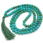Natural Chrysocolla 108-Bead Mala (8mm) – Communication & Empowerment Japa Necklace