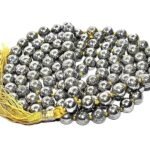 Natural Golden Pyrite 108-Bead Mala (8mm) – Wealth, Abundance & Luck Japa Necklace