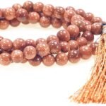 Natural Brown Goldstone 108-Bead Mala (8mm) – Ambition & Courage Japa Necklace with Gift Box