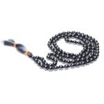Natural Hematite 108-Bead Mala (8mm) – Grounding & Stress Relief Japa Necklace