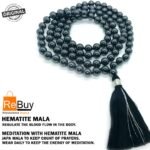 Natural Hematite 108-Bead Mala (8mm) – Grounding & Stress Relief Japa Necklace - Image 2