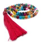 Natural Multi-Color Agate 108-Bead Mala (8mm) – Balancing & Stabilizing Boho Meditation Necklace