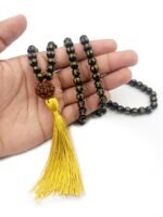 Obsidian Om Mani Padme Hum 108-Bead Mala (8mm) – Grounding & Mantra Meditation Prayer Necklace - Image 3