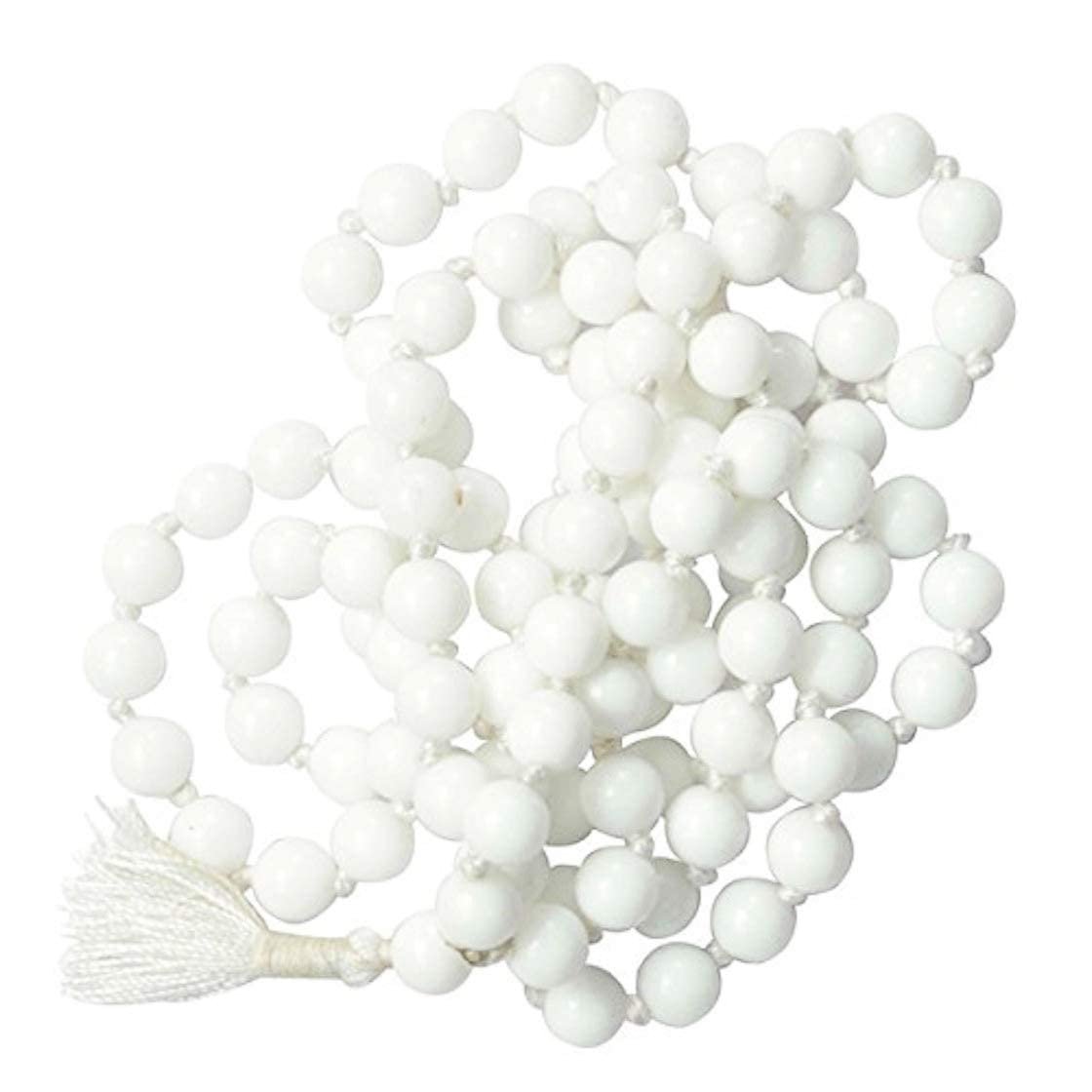 mala_white_agate_6mm_1 Natural White Agate 108-Bead Mala (6mm) – Mental Clarity & Peace Japa Necklace - Image 1