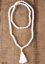 Natural White Agate 108-Bead Mala (6mm) – Mental Clarity & Peace Japa Necklace - Image 2