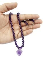 Natural Amethyst Quartz Necklace with Pendulum Pendant (6mm) – February Birthstone for Positivity & Protection - Image 3
