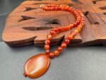 Natural Carnelian Beads & Pendant Necklace – Vitality & Motivation Healing Jewelry with Metal Clasp - Image 3