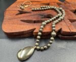 Natural Pyrite Beads & Pendant Necklace – "Stone of Luck" for Wealth, Motivation & Mental Clarity - Image 2