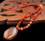 Natural Carnelian Beads & Pendant Necklace – Healing Crystal Jewelry with Adjustable Macramé Slider for Women - Image 5