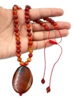 Natural Carnelian Beads & Pendant Necklace – Healing Crystal Jewelry with Adjustable Macramé Slider for Women - Image 6