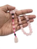 Natural Rose Quartz Stone 33 Beads Prayer Tasbeeh Misbaha - Image 2