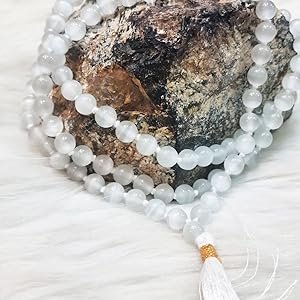 Natural Selenite Mala 8mm