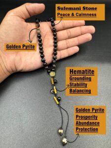 CRYSTAL SOUQ Sulemani Agate Aqeeq Beads Tasbeeh