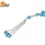 Turquoise Color Tasbih Islamic Religion Tasbeeh Beautiful Misbaha Beads Tasbih For Prayer (99 Beads) - Image 2