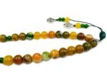 Natural Yellow Green Agate Stone 33 Beads Tasbeeh - Image 3