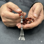 Natural Dream Agate Stone Misbaha Prayer Beads Tasbeeh 33 Beads, 8 MM, Set of 3 Tasbih - Image 4