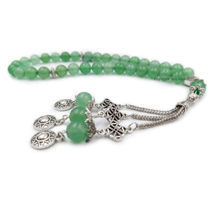 Green Aventurine 33 Beads Tasbeeh by CrystalSouq